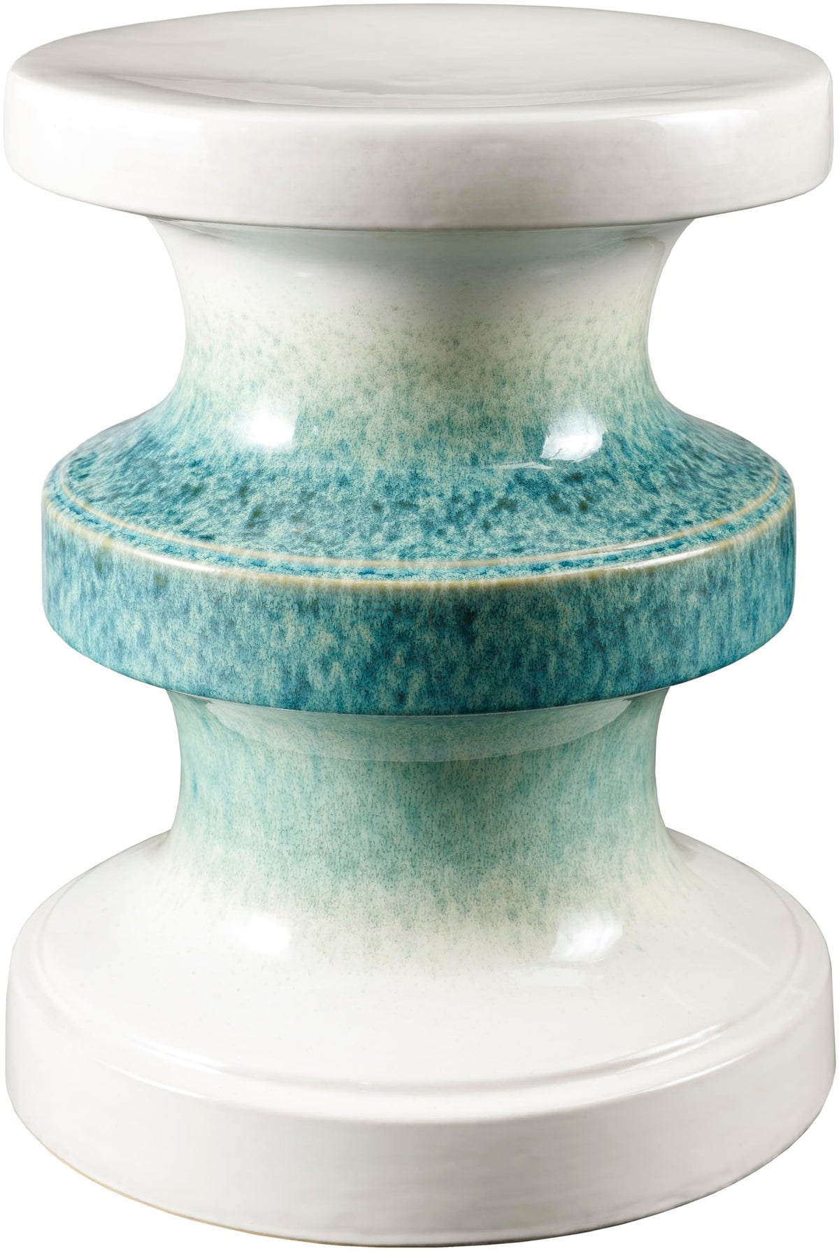 Teal Cream Indoor Outdoor Garden Stool Z7136