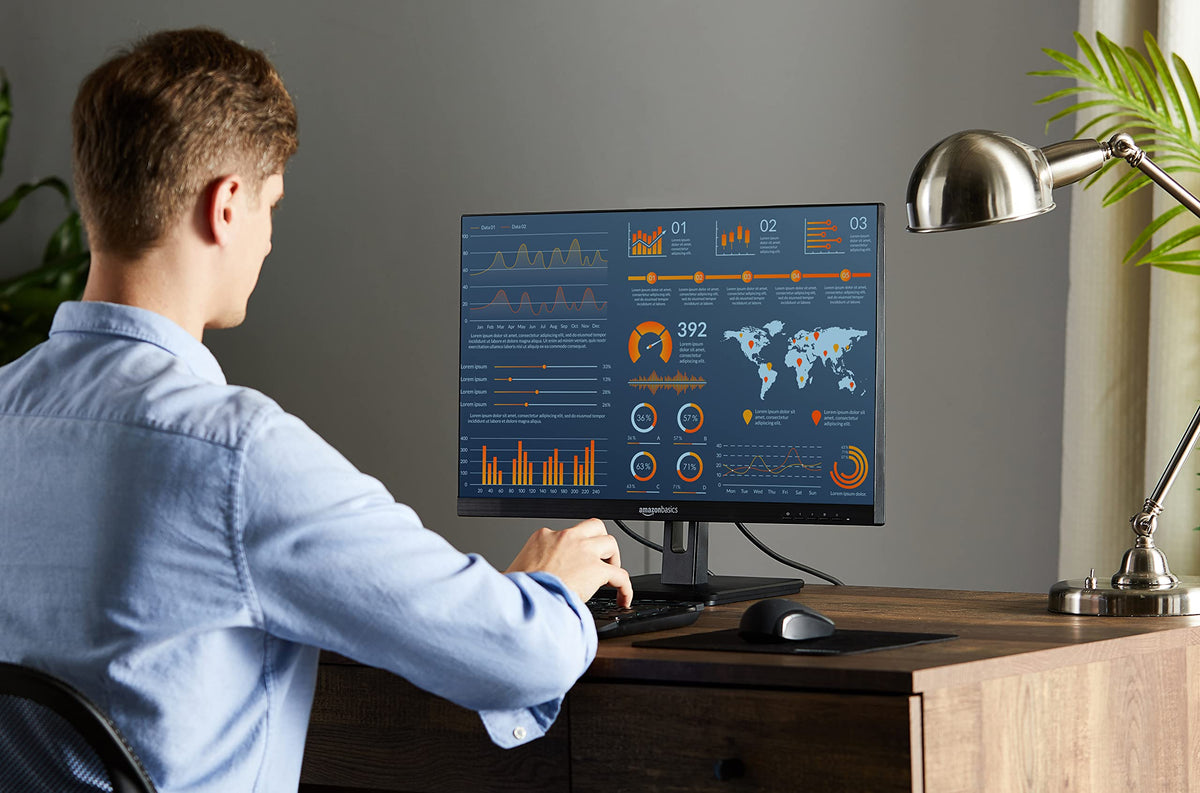 24-inch Full HD IPS Monitor, 75 Hz, 1080P, HDMI, Display Port, VGA, Built-in Speakers, Black F23243