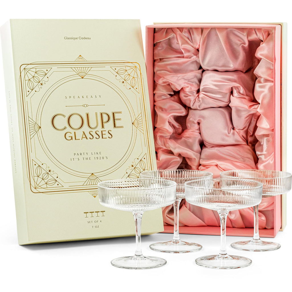 Set of 4 7 oz Coupe Cocktail Glasses with Stems P822894