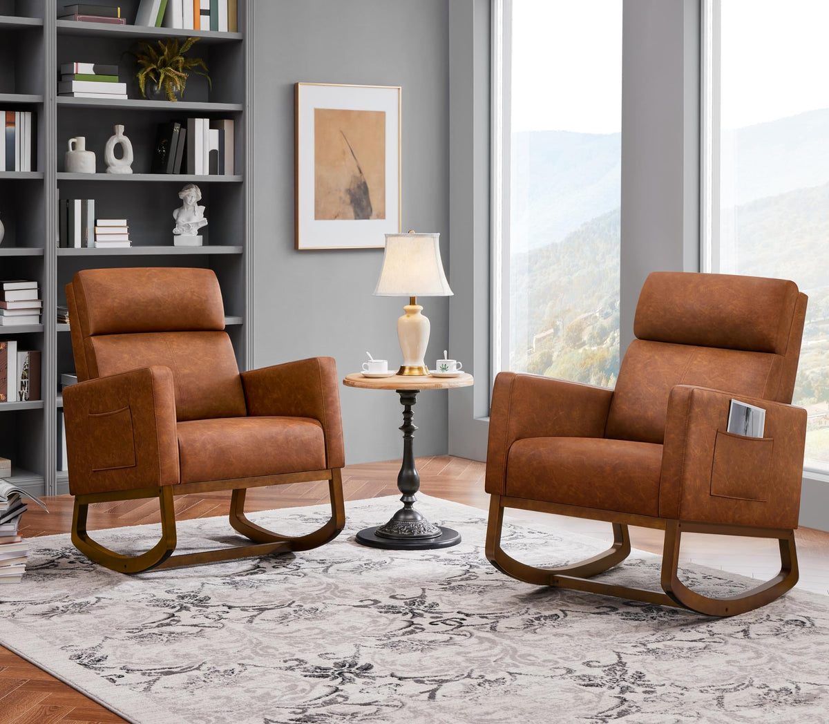Brown Leather Glider Chair I604