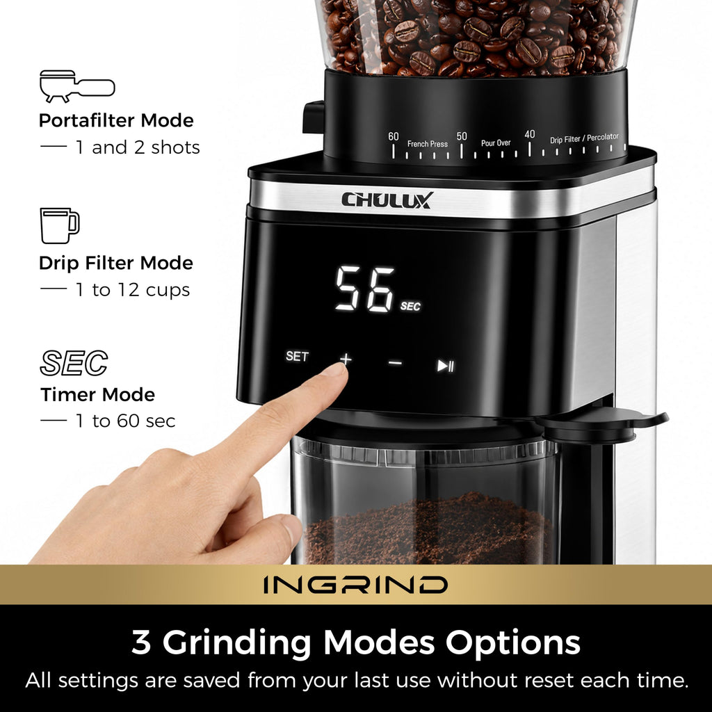 Electric Coffee Grinder with 60 Grind Settings U141