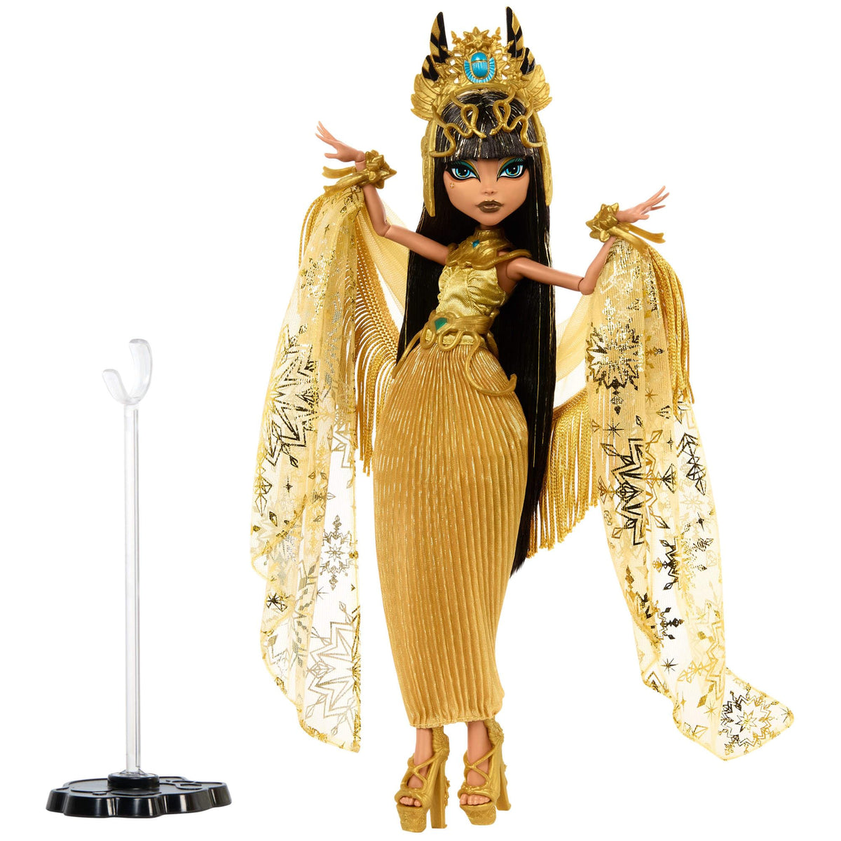 Collectible Doll in Golden Gown with Fringe Shawl B371903