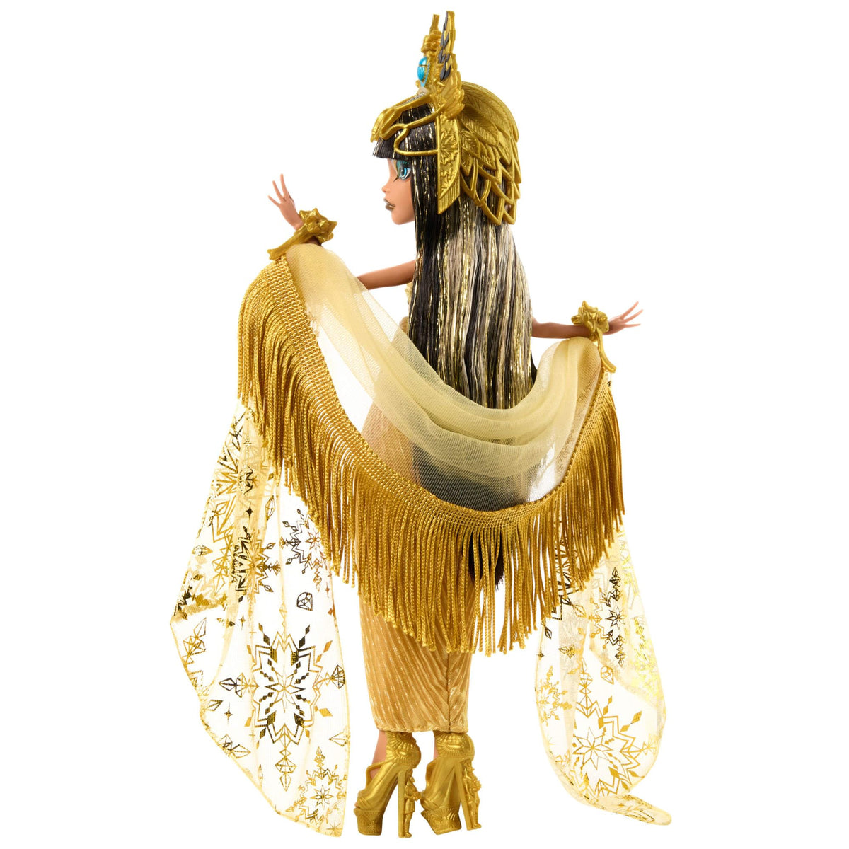 Collectible Doll in Golden Gown with Fringe Shawl B371903