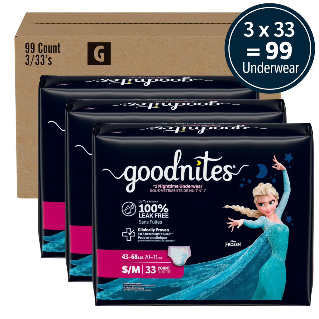 Girls Nighttime Underwear Size S/M 99 Ct J962828
