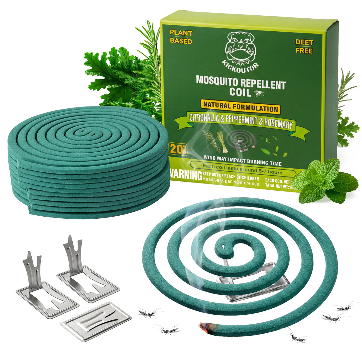 Mosquito Repellent Incense Coils with Citronella Oil, 20 Count I54347