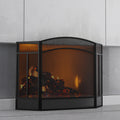 Black 3 Panel Wrought Iron Fireplace Screen T49739
