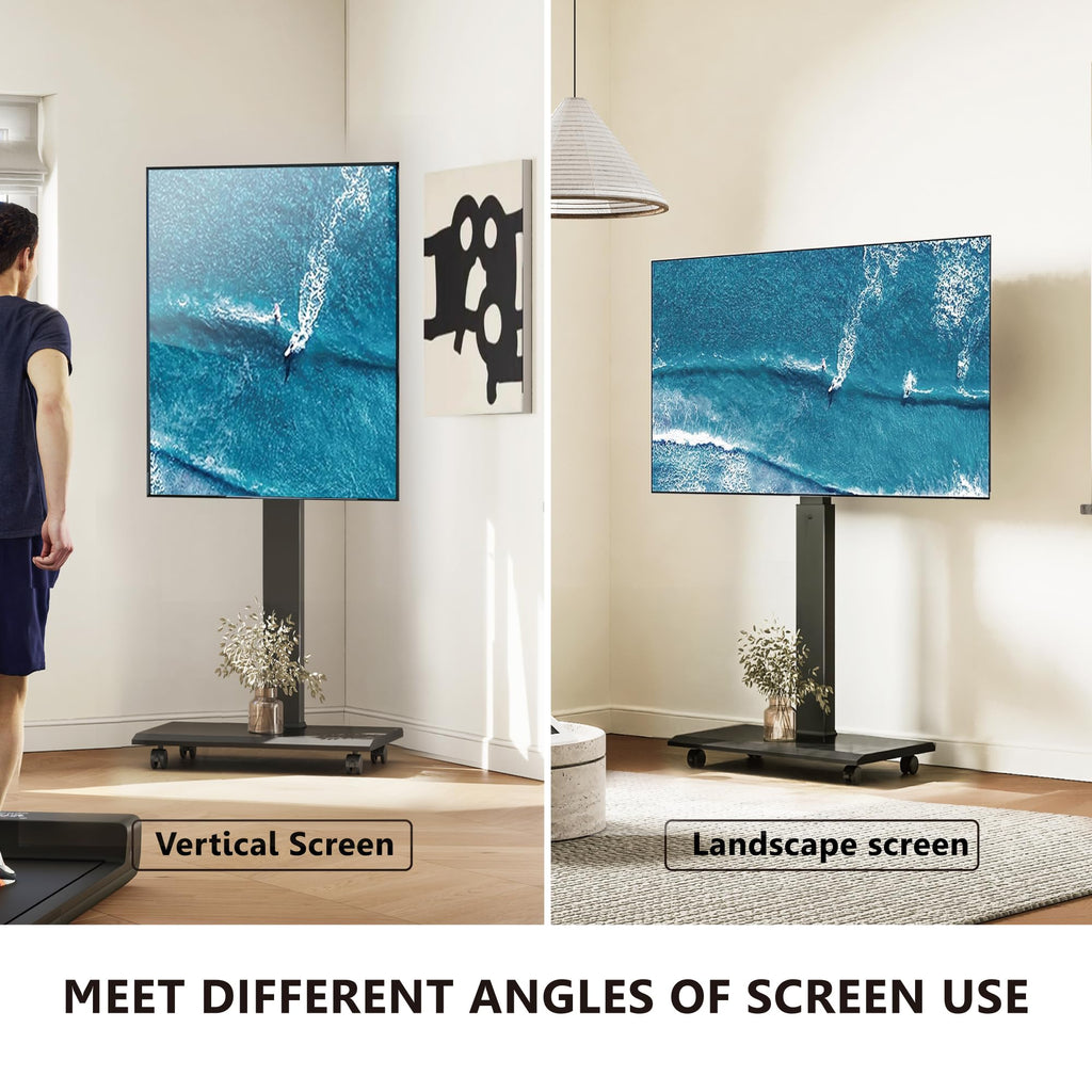 Rolling TV Stand with Rotation Function for 32-75 Inch TVs, Black N14783
