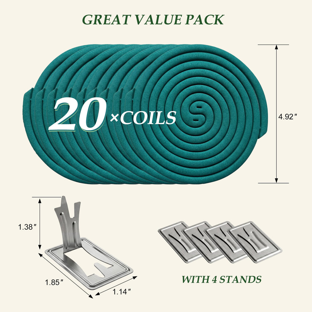 Mosquito Repellent Incense Coils with Citronella Oil, 20 Count I54347