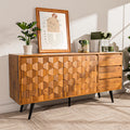 Teak Brown 2 Doors 3 Drawers Sideboard I28638
