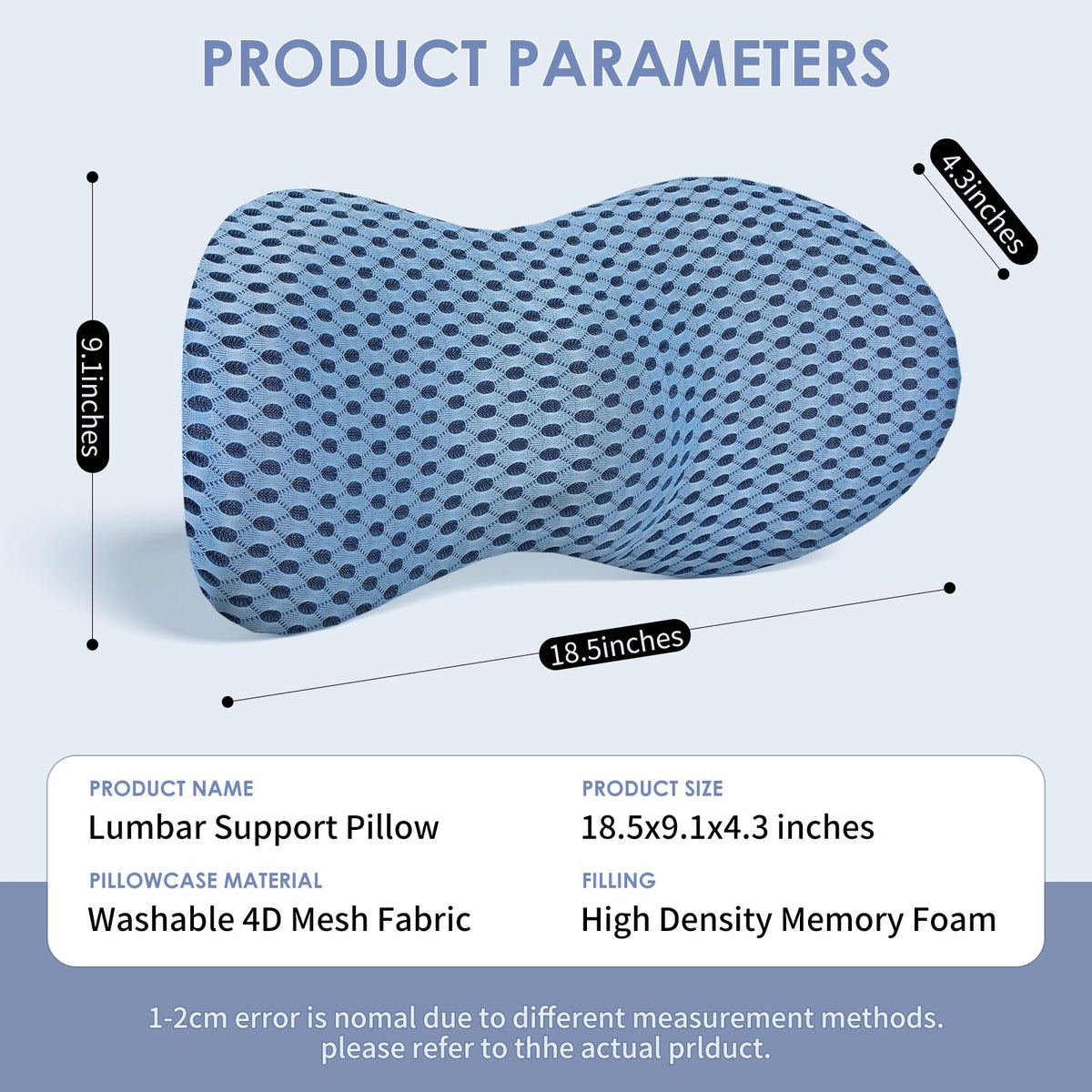 Blue Ergonomic Lumbar Support Pillow G558134