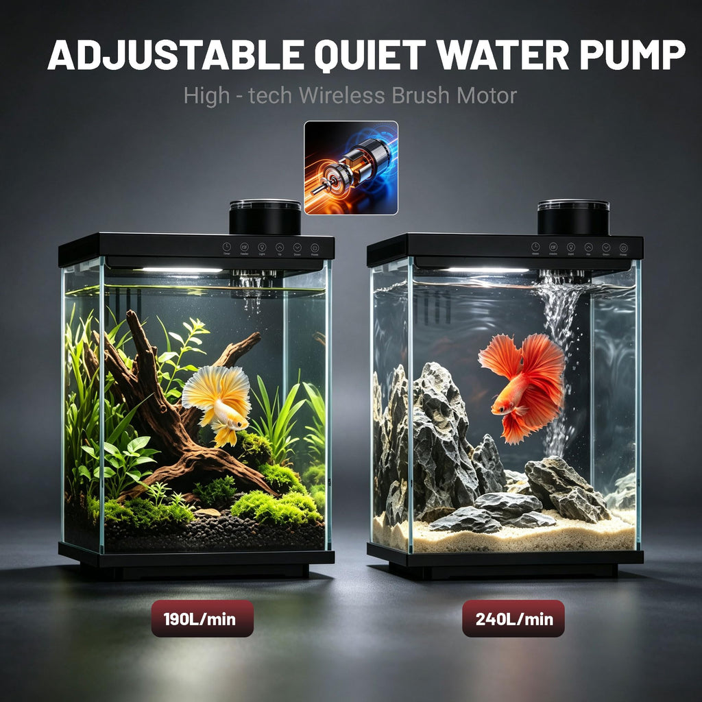 4 Gallon Ultra-Clear Glass Aquarium Kit with Auto Feeder B5728