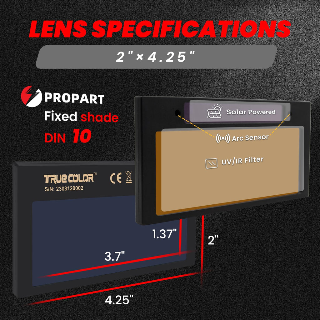 2×4 1/4 Auto Darkening Welding Lens O30570
