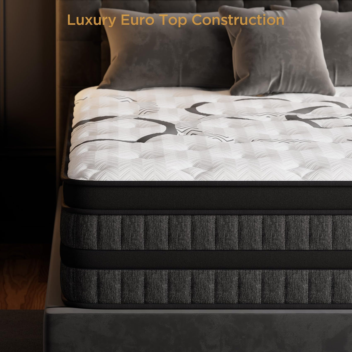 Queen 12 Inch Hybrid Euro Top Medium Firm Mattress Z542