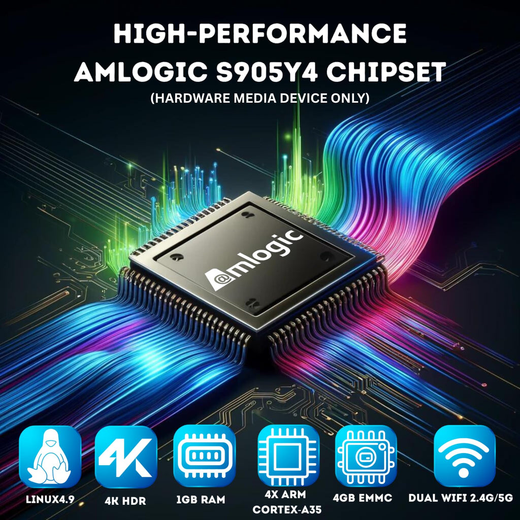 4K HDR TV Streaming Device with 1GB DDR4 RAM 4GB Flash Memory Dual-Band WiFi O9362