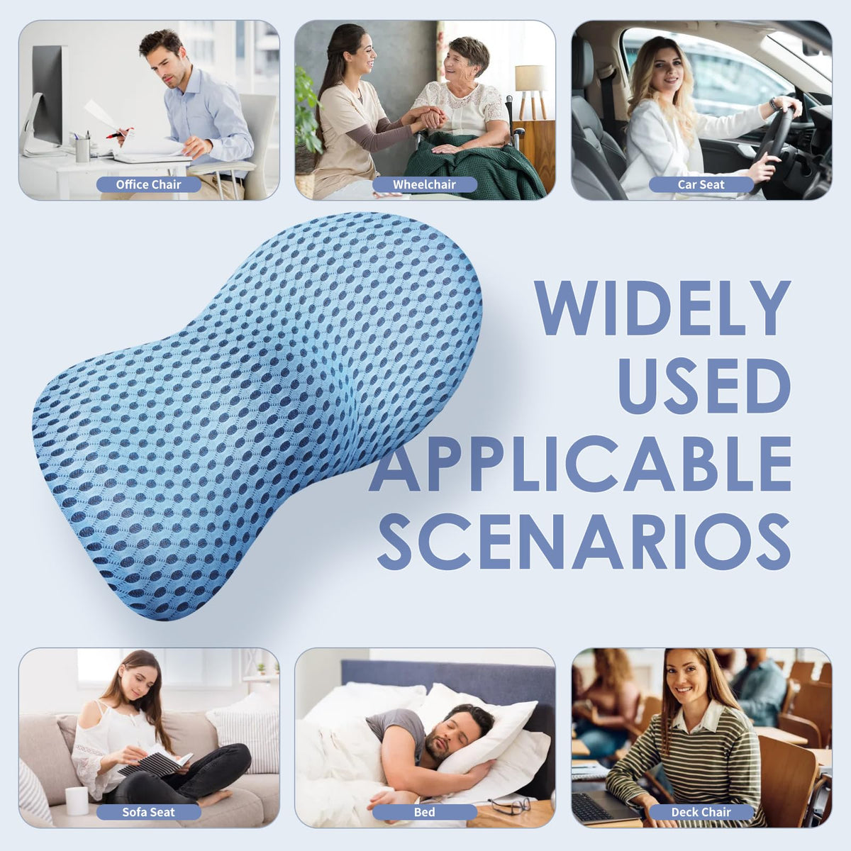 Blue Ergonomic Lumbar Support Pillow G558134