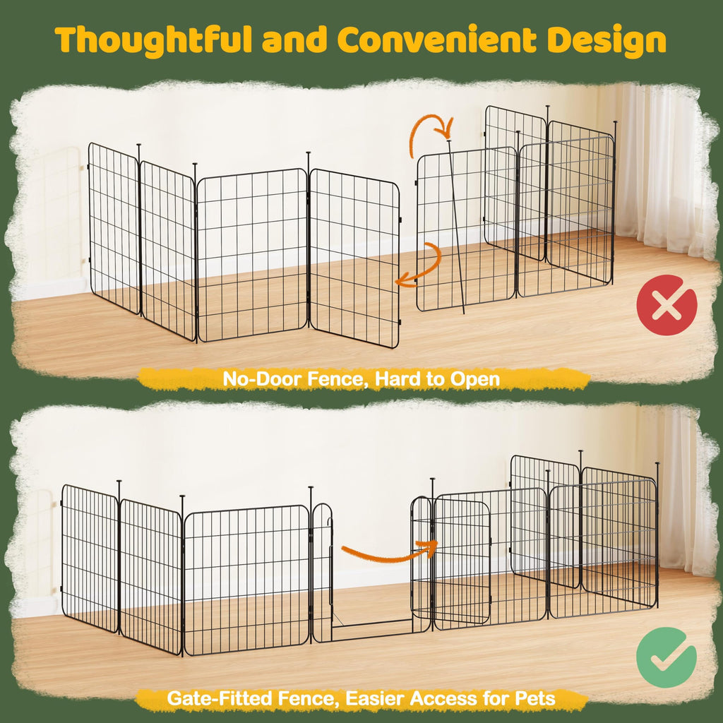 24in 8-Panel Expandable Dog Playpen J3848