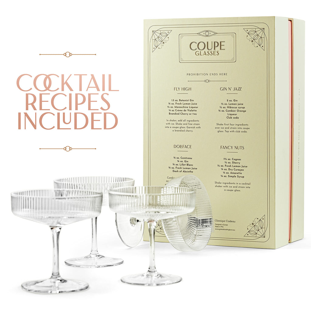 Set of 4 7 oz Coupe Cocktail Glasses with Stems P822894