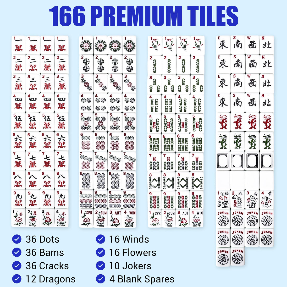 American Mahjong Game Set with Mat and Racks Q916257