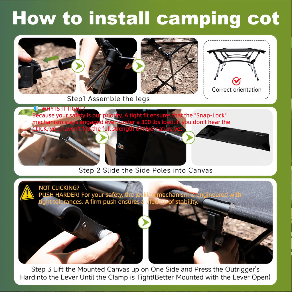Lightweight Foldable Camping Cot 300 lbs Capacity Y261