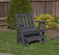 Black Outdoor Glider Chair with Cup Holders T570
